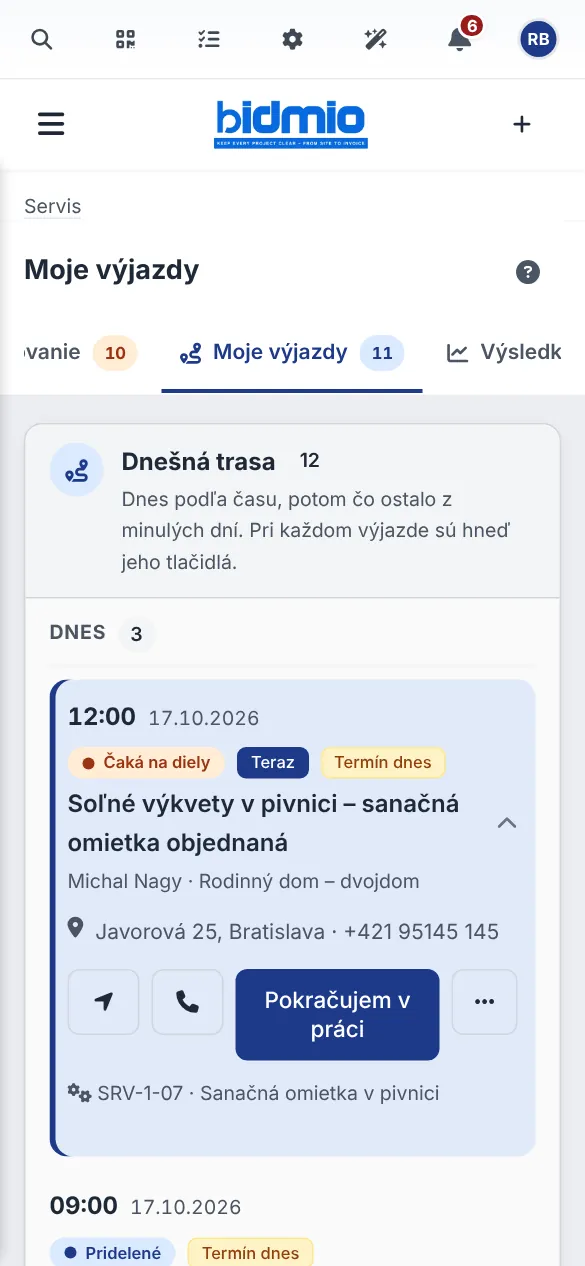 Výjazd na soľné výkvety v pivnici so sanačnou omietkou v zozname výjazdov
