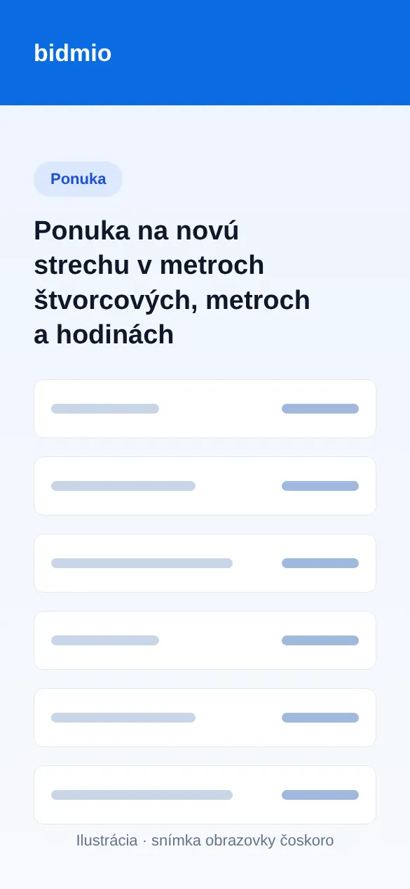 Ponuka na novú strechu s lešením, demontážou, fóliou, latami, škridlou a DPH v mobile