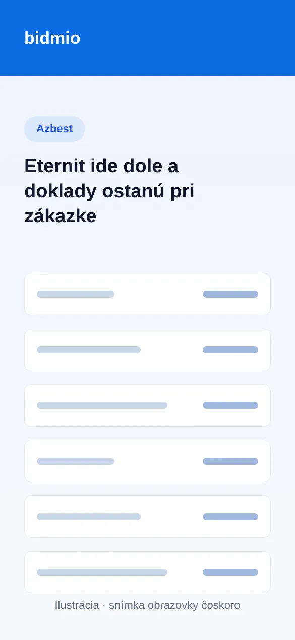 Úlohy pri zákazke k odstráneniu azbestu, ohláseniu a odvozu so súbormi v prílohe