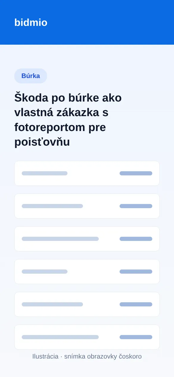 Fotoreport Škoda po búrke s príčinou, poškodenou plochou a číslom poistnej udalosti